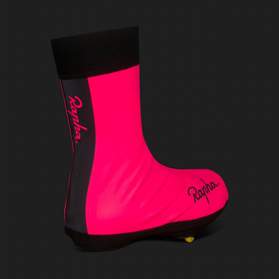 Rapha pink overshoes top
