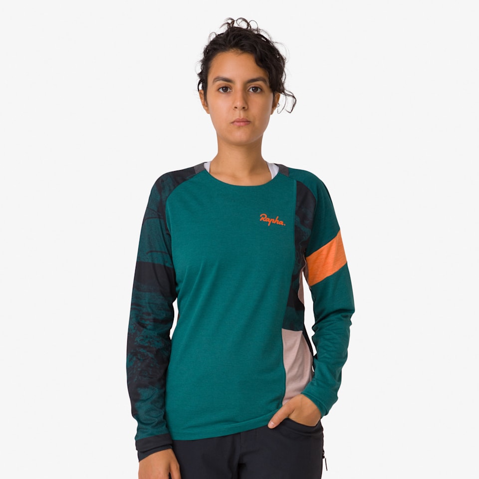 Women\'s Technical Long Sleeve Trail Printed Rapha | T-shirt