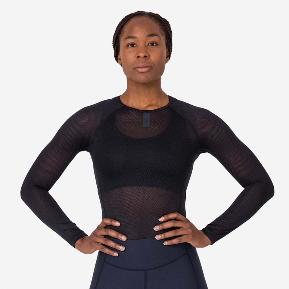 Black base layer womens top