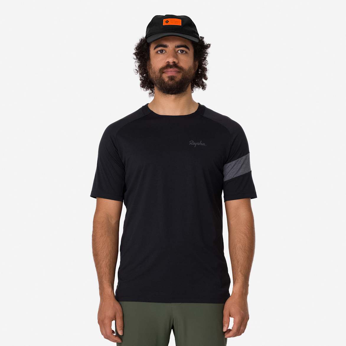 T-shirt Homme Rapha Bleu Moyen – Logo évasé – Coupe Slim Coton – Taille M