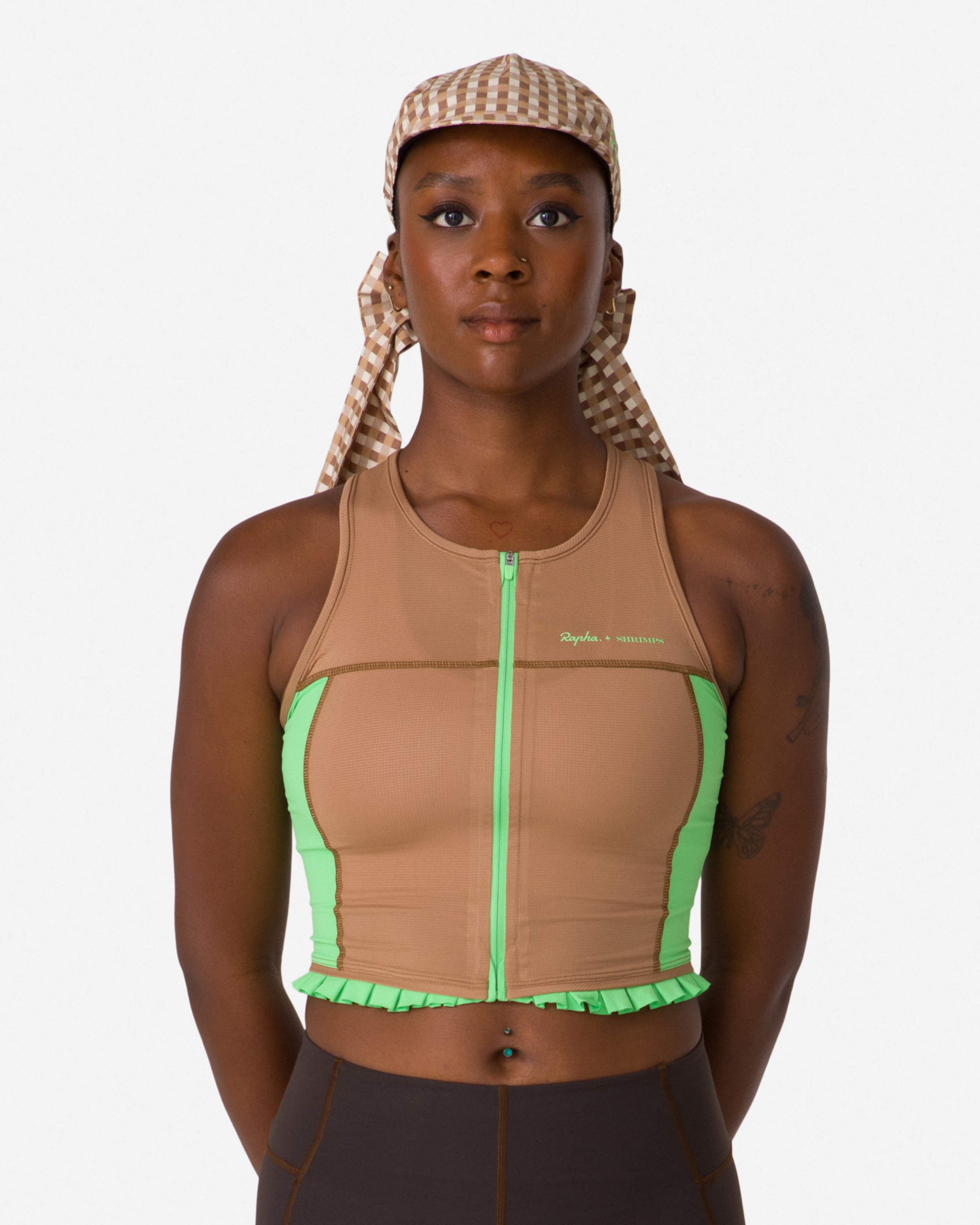 Rapha + Shrimps Cropped Zip Tank