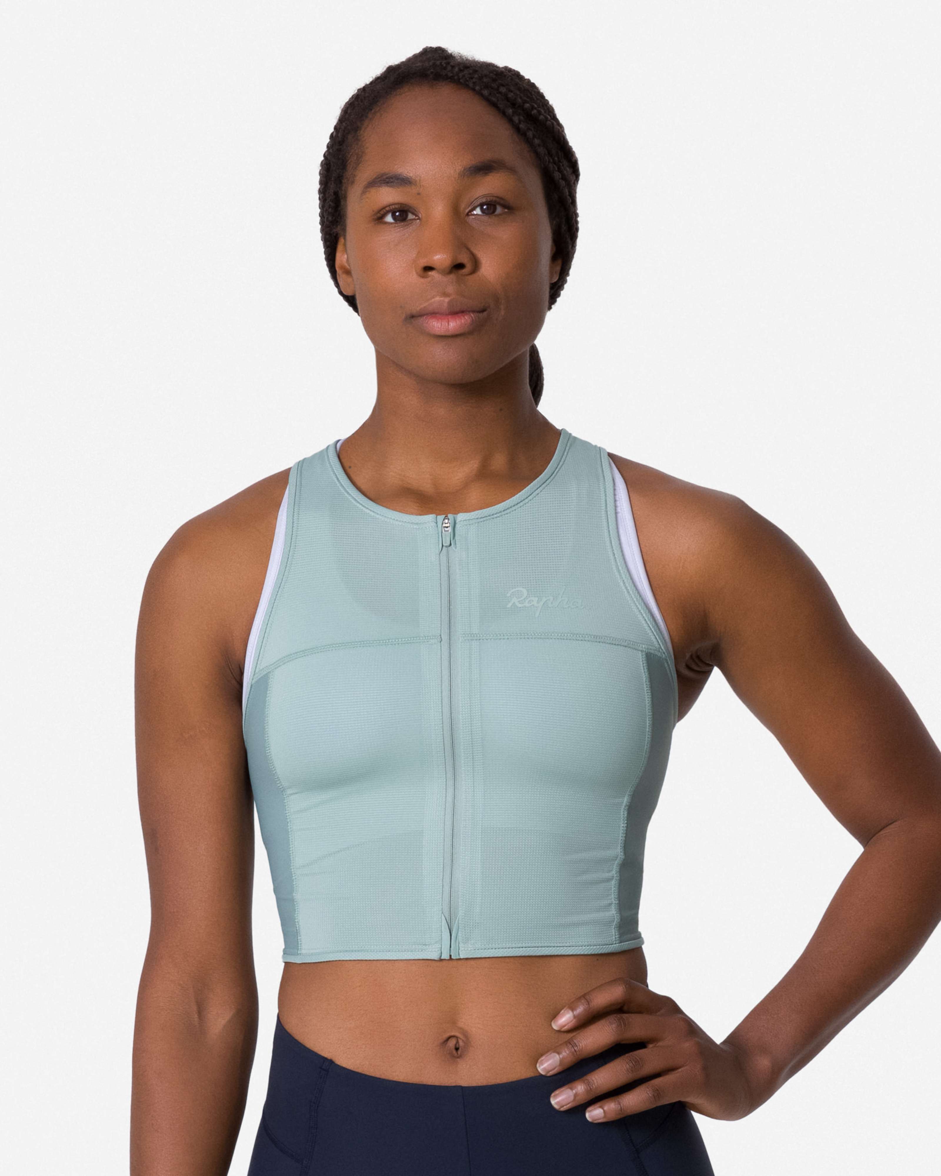 Women's Cropped Zip Tank
