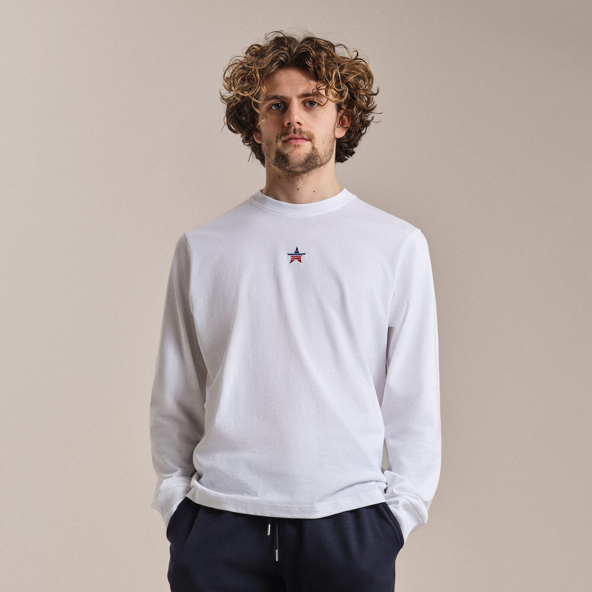 USA Men's Long Sleeve Cotton T-Shirt