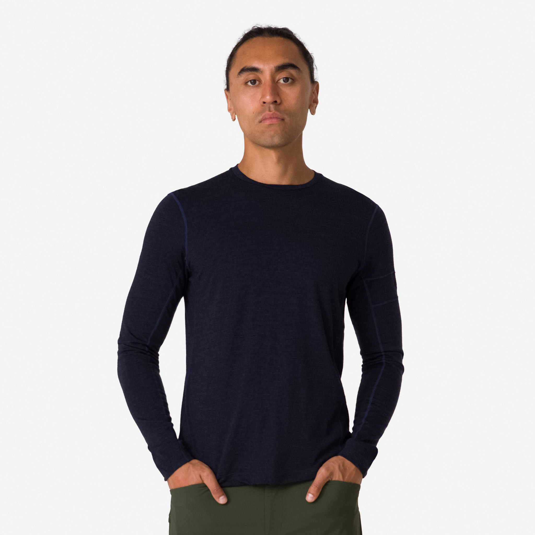 Rapha - Men's Merino Long Sleeve T-Shirt - Dark Navy Marl - Large