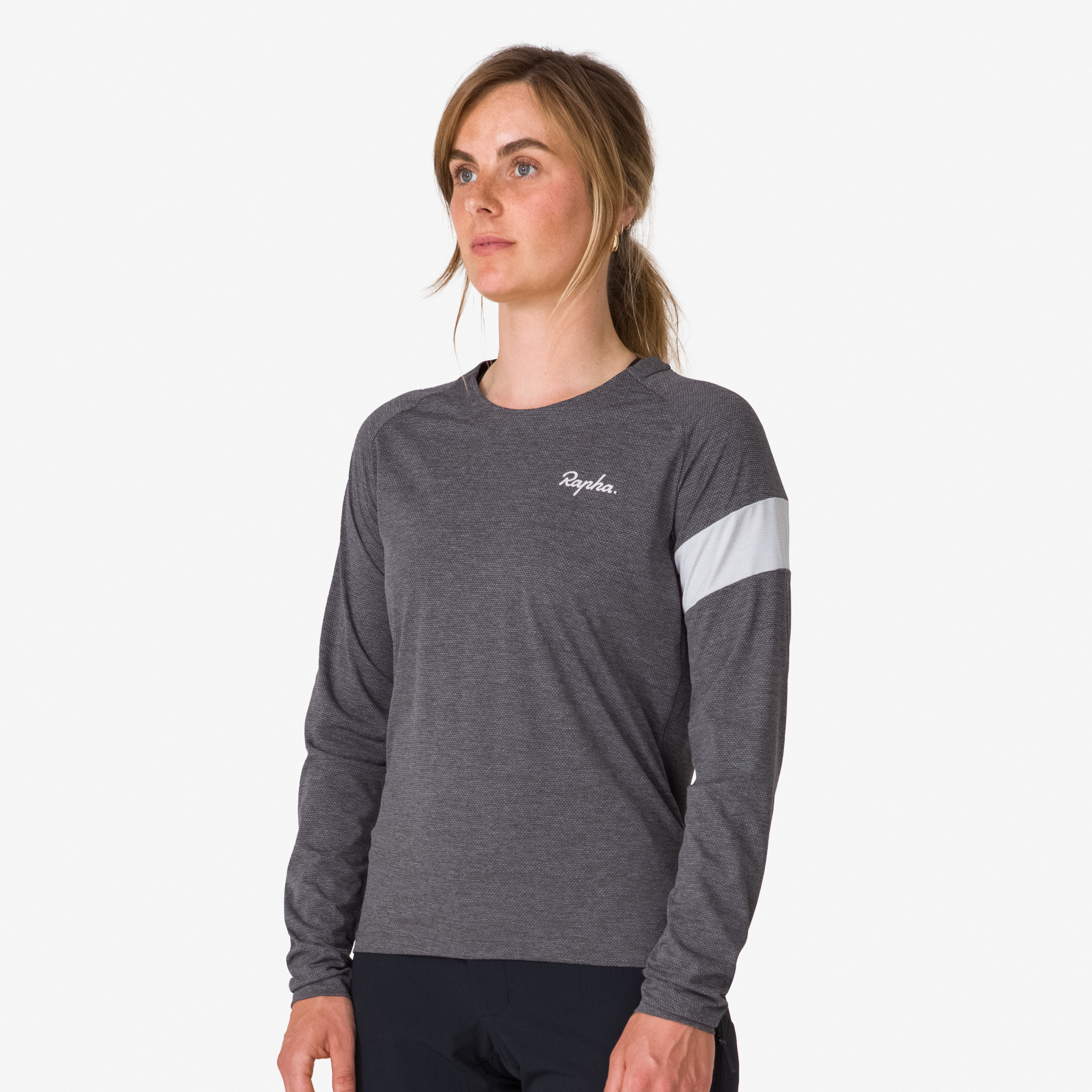 セール高品質FP611 ラファ Rapha WOMENS LONG SLEEVE JERSEY 長袖 サイクルジャージ XS グレー白 レディース 女性用