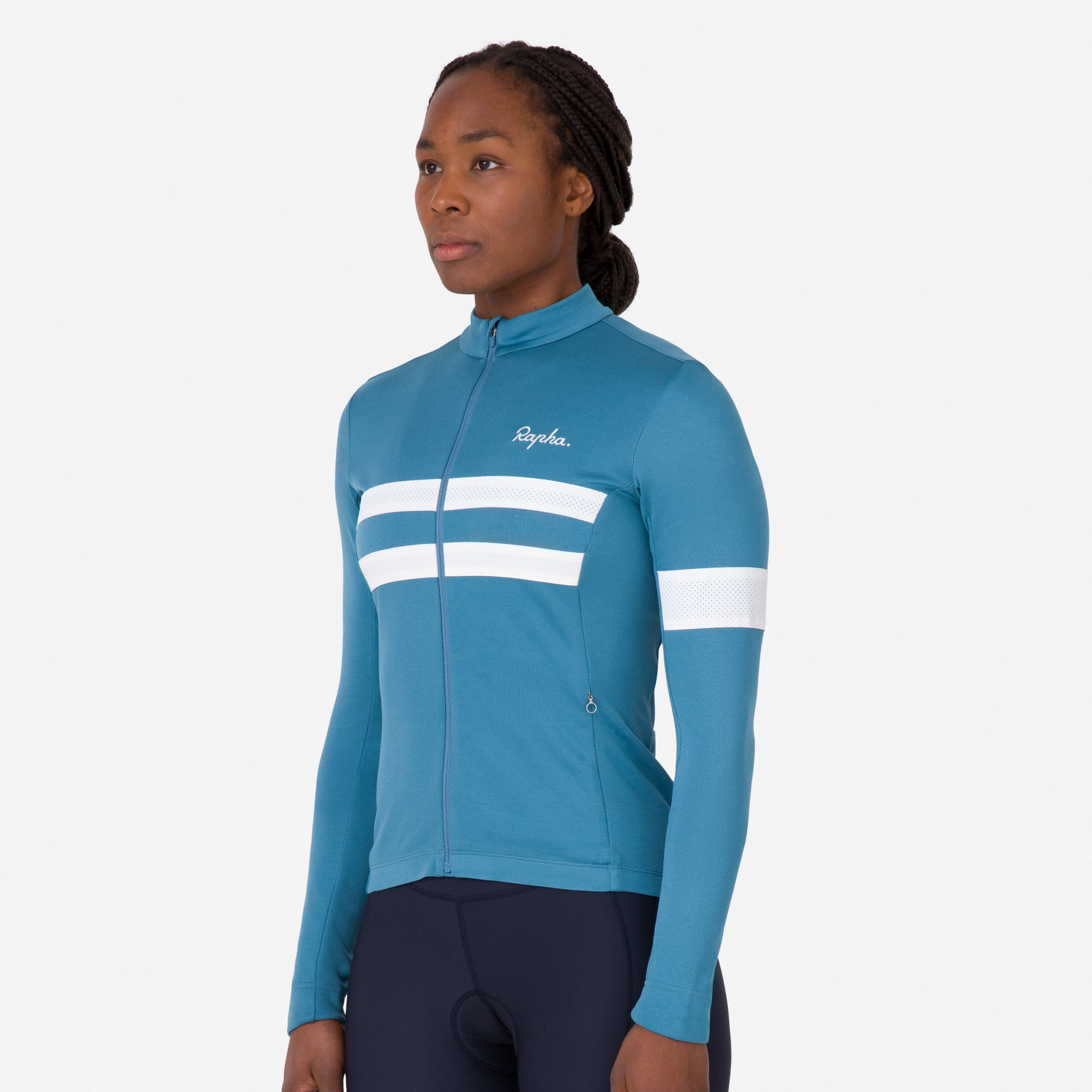 日本公式新品 Rapha 現行版 Brevet Long Sleeve Jersey Lサイズ ダークネイビー/ハイビズピンク ラファ ブルベ ロングスリーブ ジャージ Lサイズ