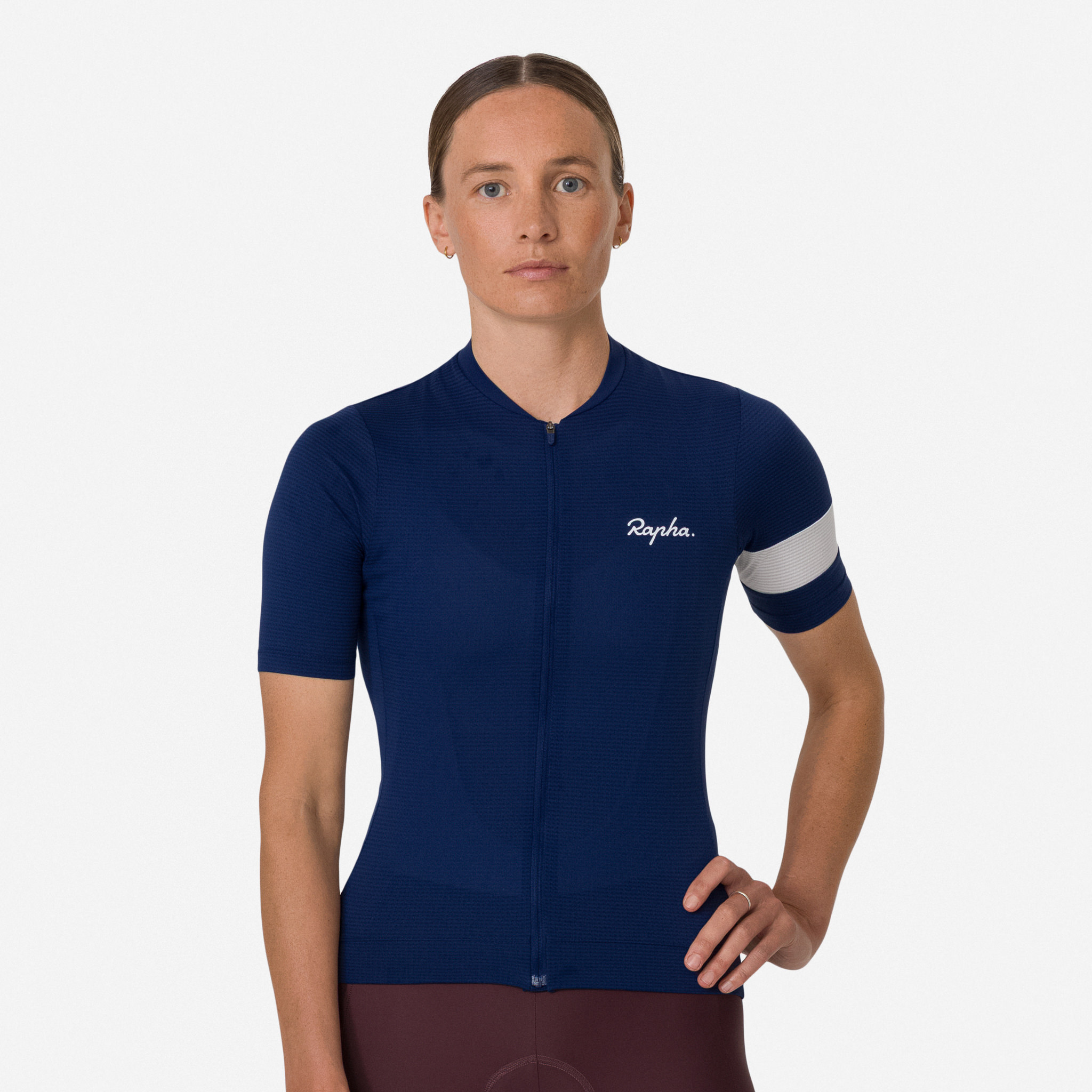 Rapha サイクルジャージ 水色/ネイビー S women's AHW02XX_DPW_Womens-Brevet-