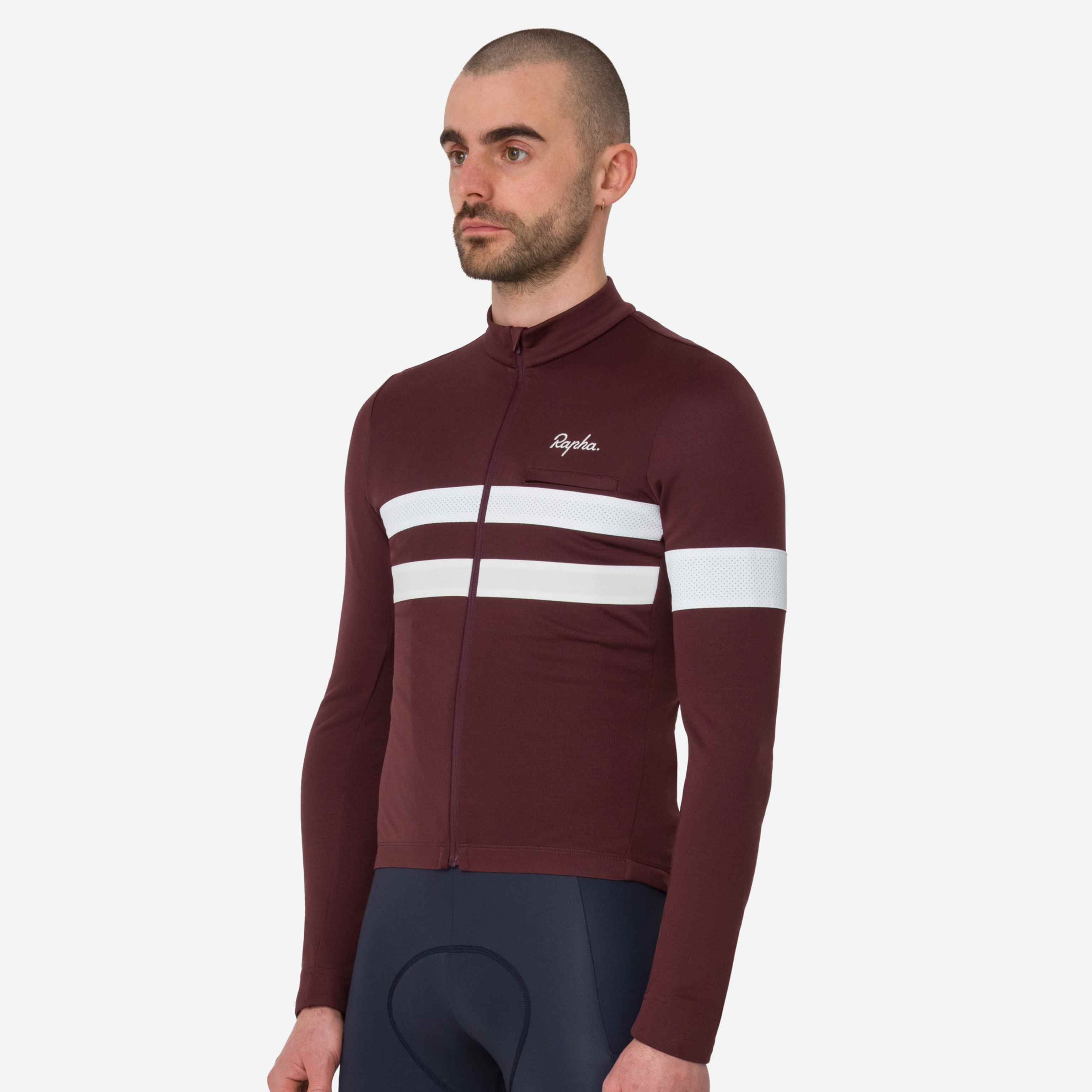 ウェア Rapha Brevet Long Sleeve Jersey L BrevetInfiniumNavyRear_600x.