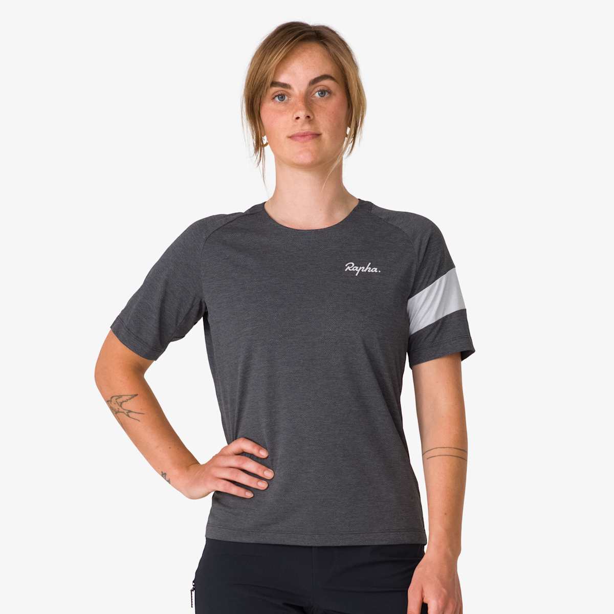【新品】Rapha ラファ トレイル テクニカル Tシャツ ライトグレー L TWS01XX_AMC_Womens-Trail-