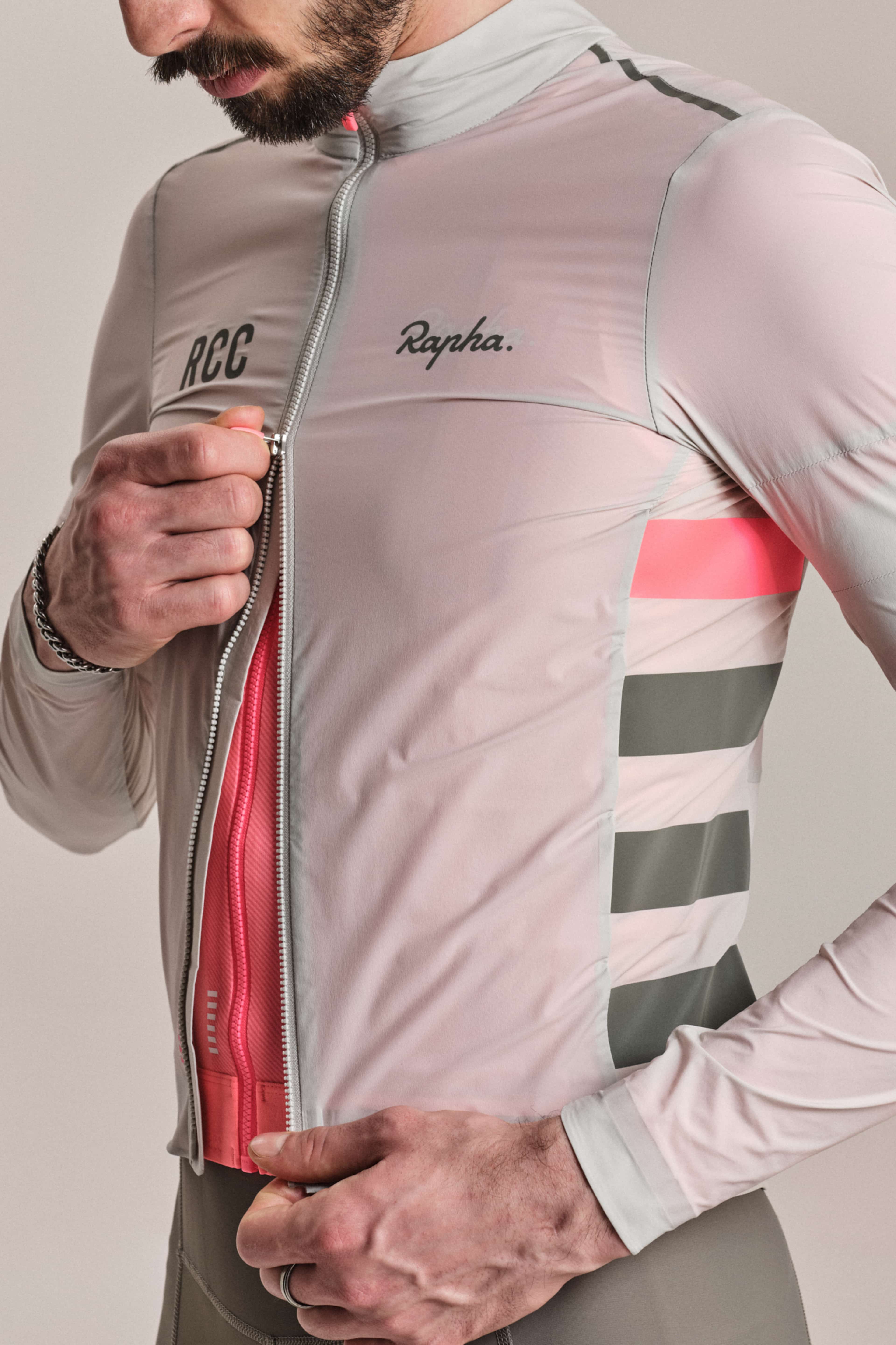 Rapha RCC サイクルジャケット グレー/ピンク XL Men's RCC Pro Team Lightweight Wind Jacket | Rapha
