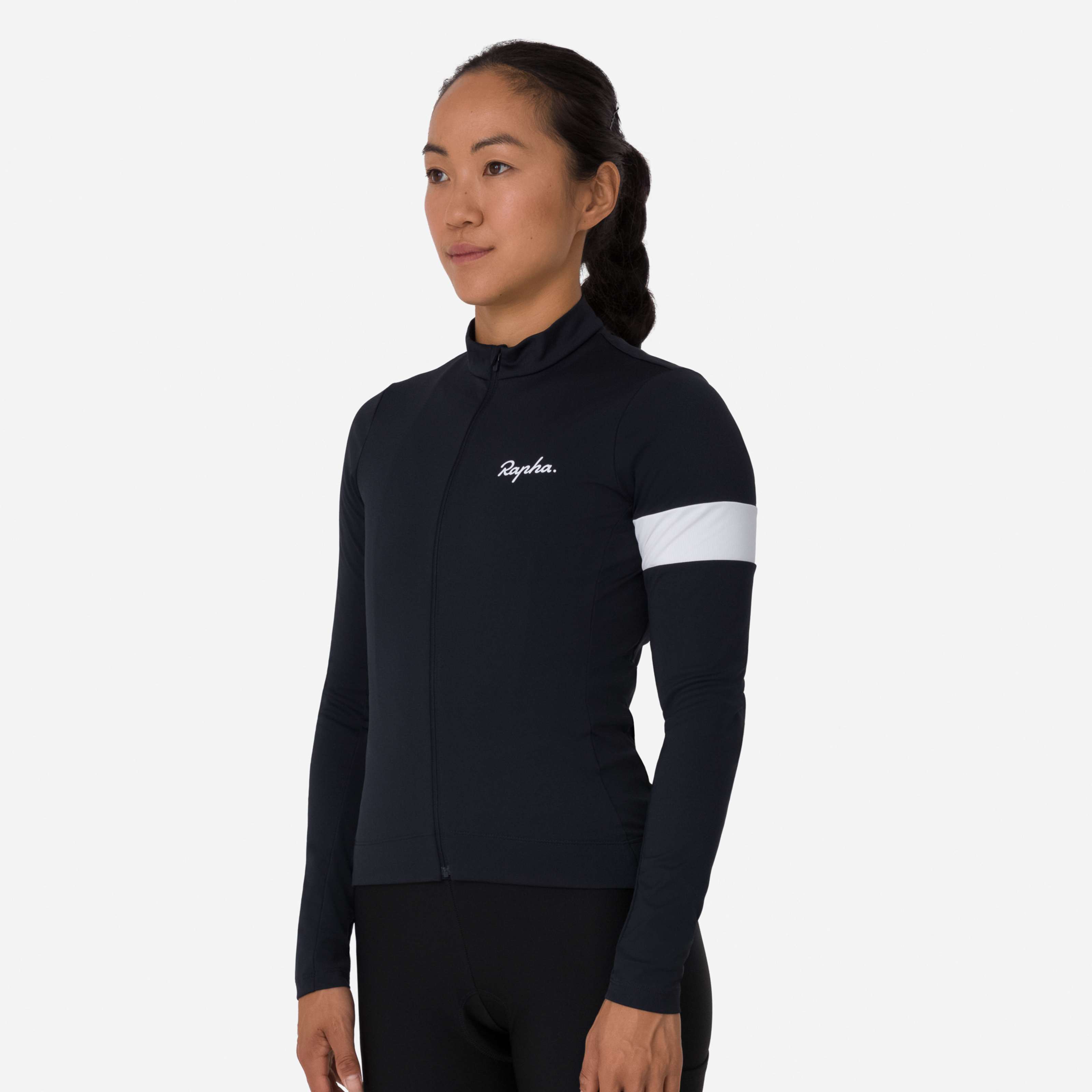 Rapha レディースサイクルジャケット ブラック/ホワイト Women's Core Thermal Long Sleeve Jersey | Rapha