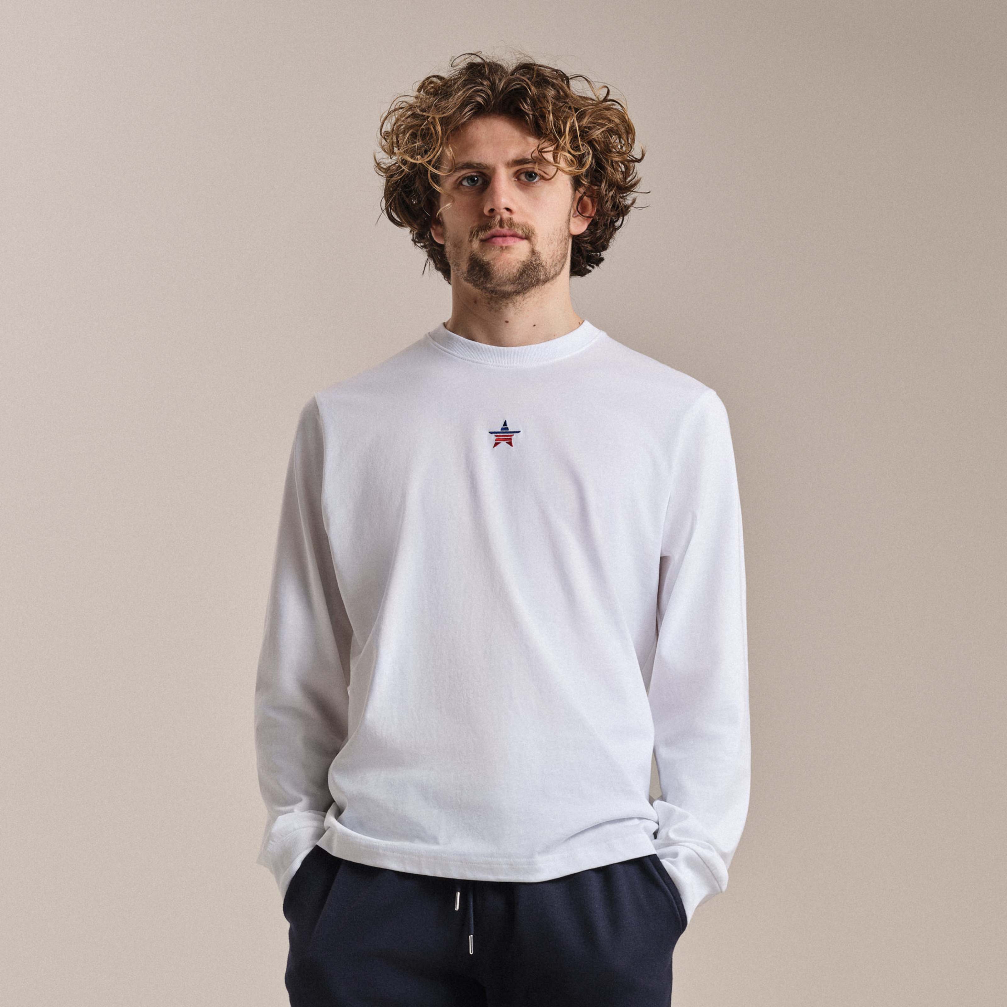 USA Men's Long Sleeve Cotton T-Shirt