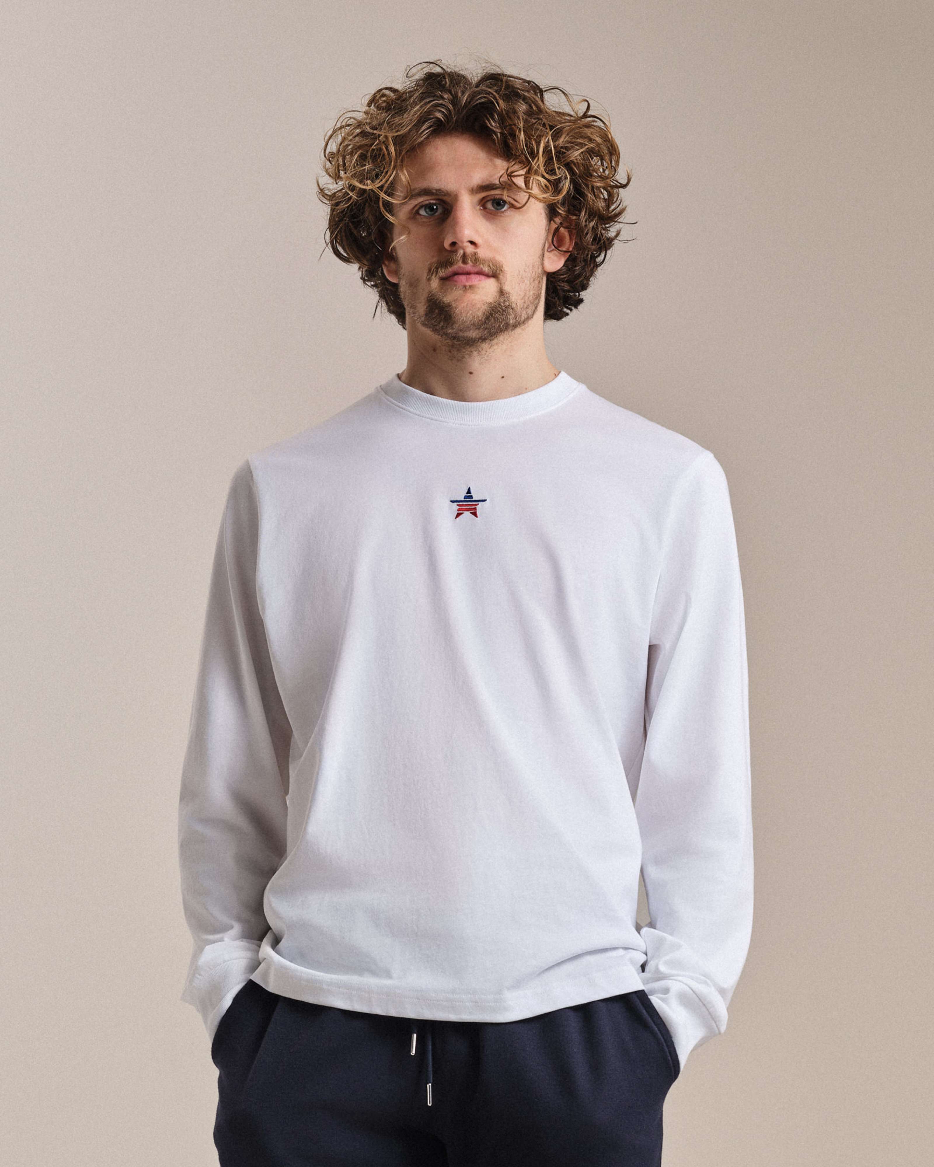 USA Men's Long Sleeve Cotton T-Shirt