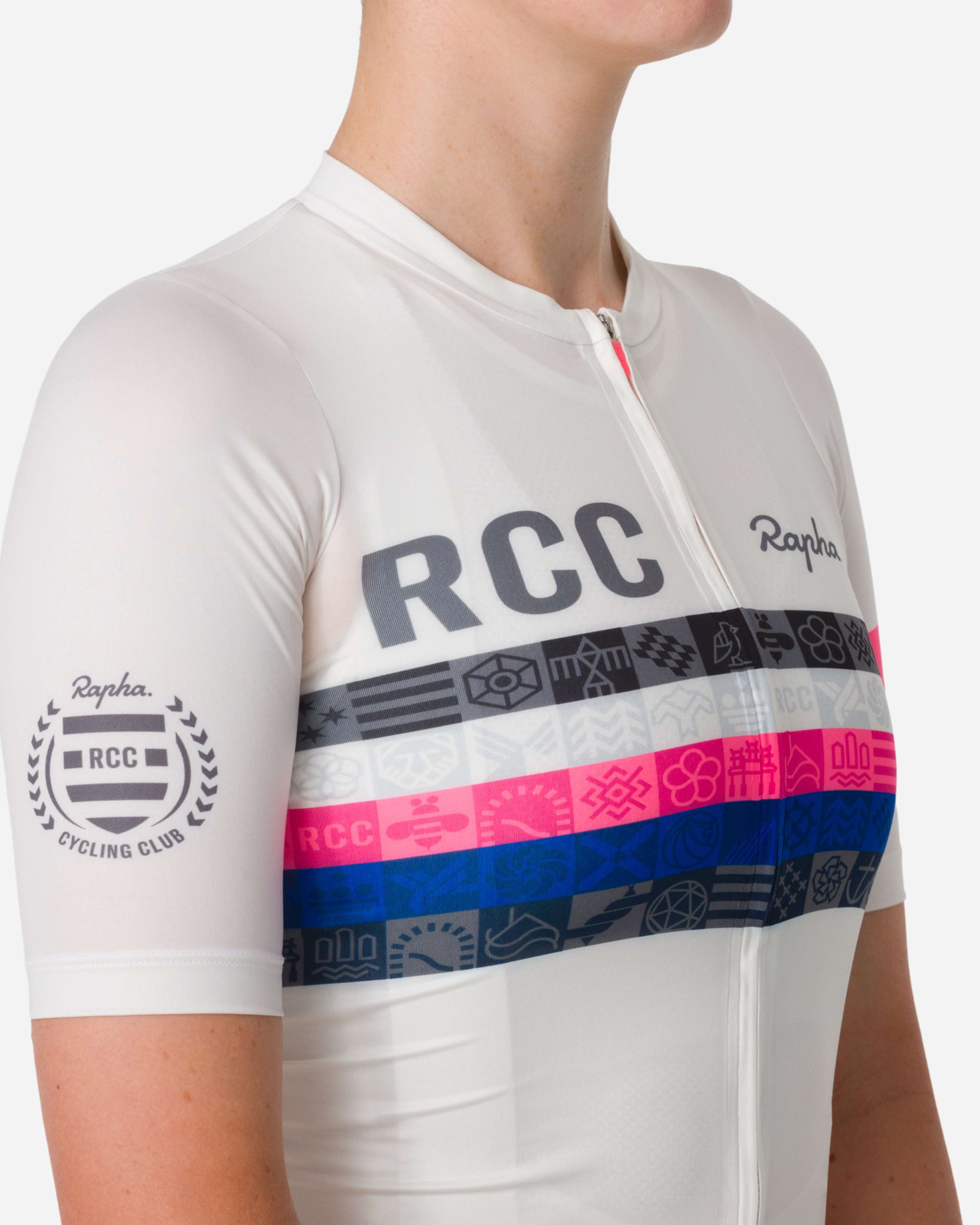 Rapha RCCサイクルジャージ Mサイズ グレー/ピンク/ホワイト/ Rapha