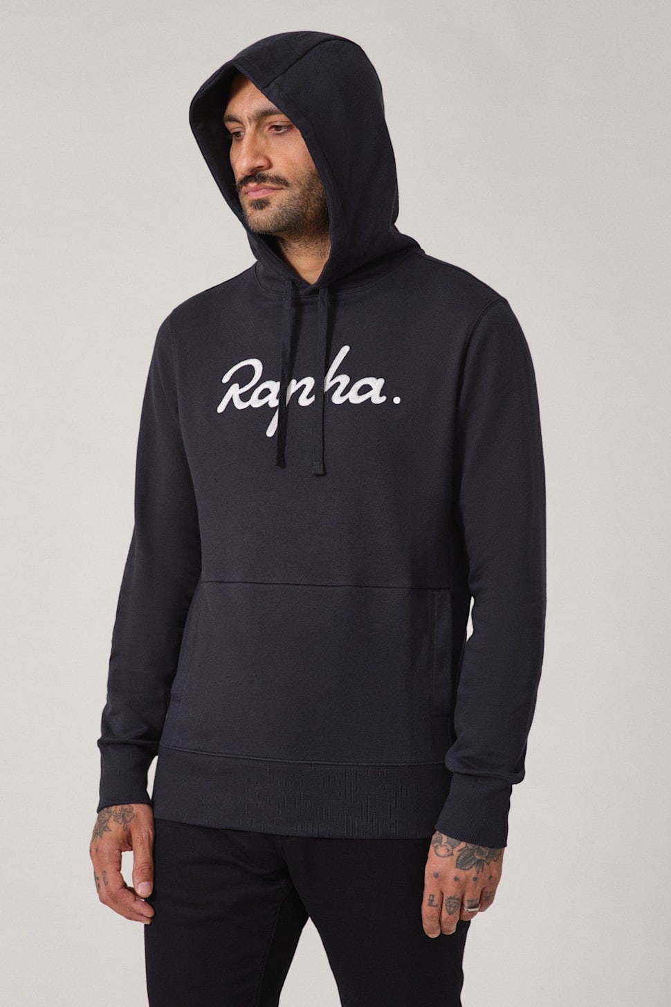 Rapha Men's Logo Pullover Hoody in Charcoal Marl Rapha